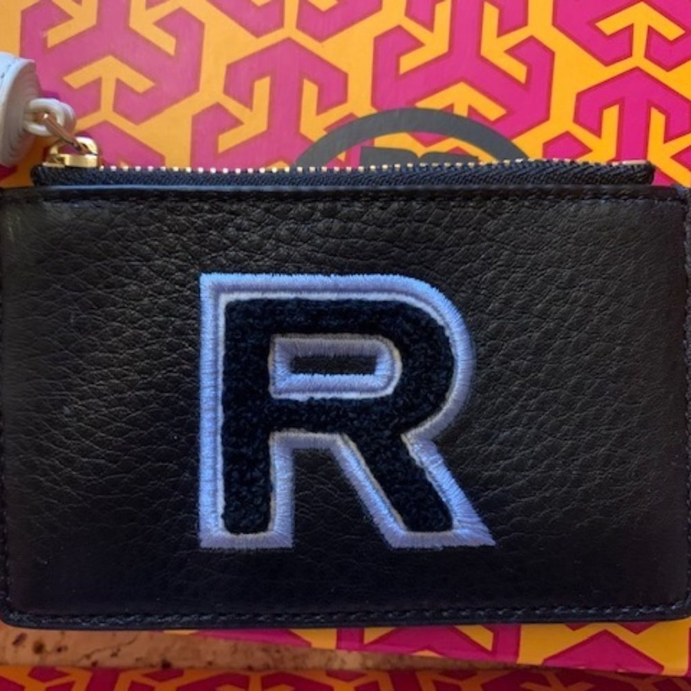 Tory Burch "R" Monogram Card Case Key Fob
